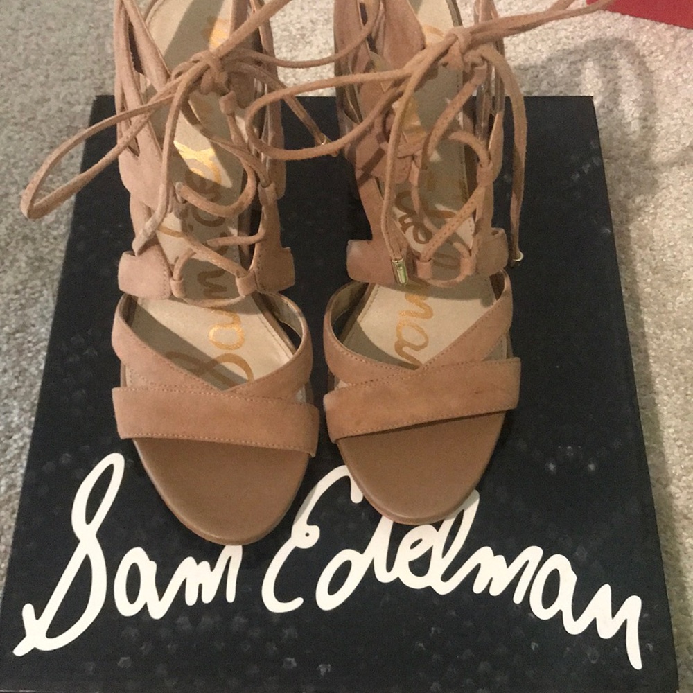 Sam Edelman Tan Block Heels Size 8